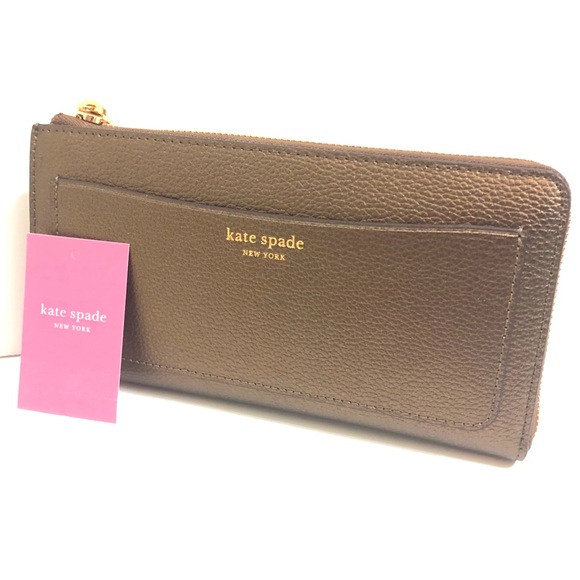 kate spade Handbags - Kate Spade Lzip Continental Wallet Eva Ashmetallic